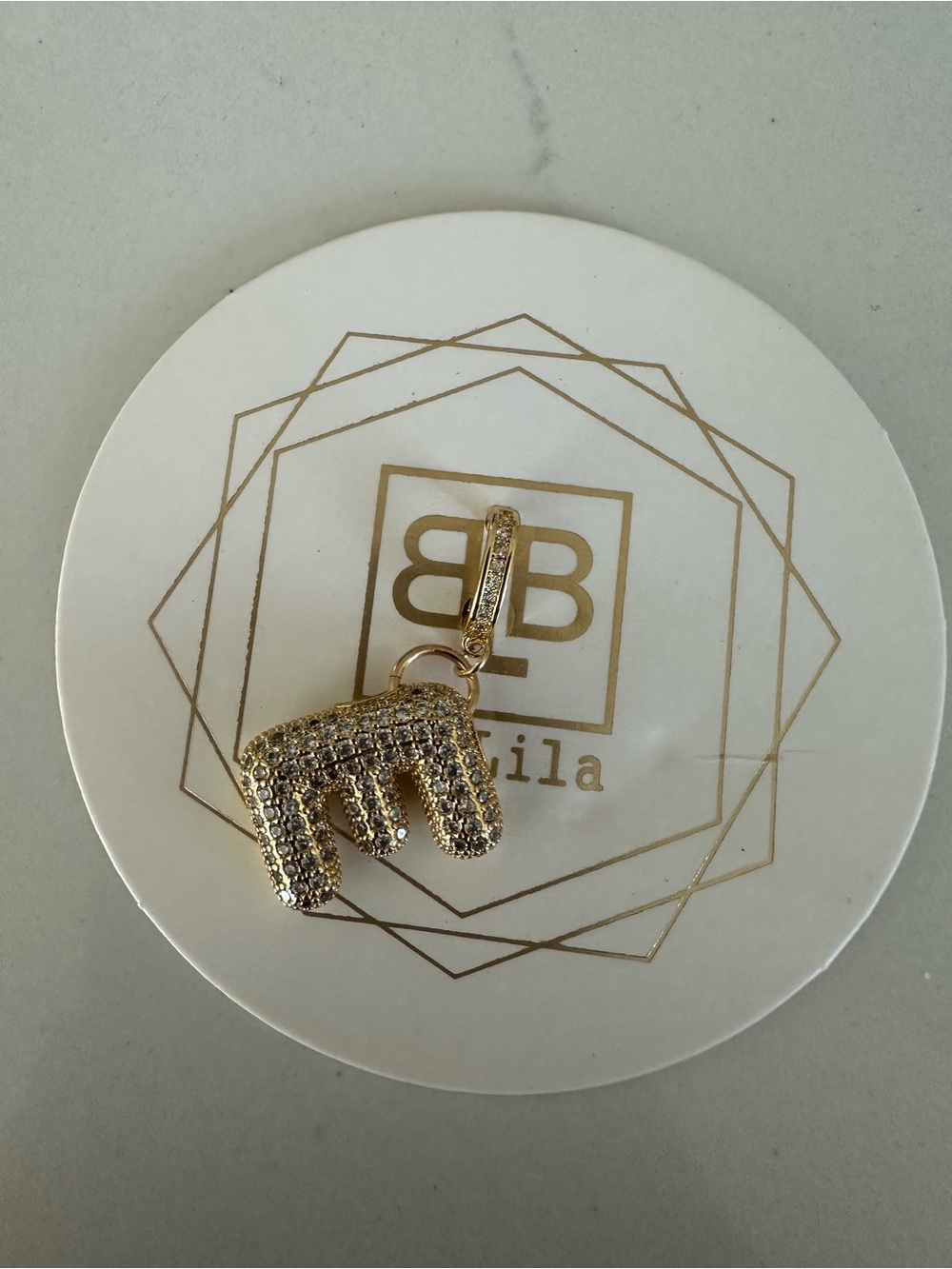 NWT Gold and Silver Initial Pendant by